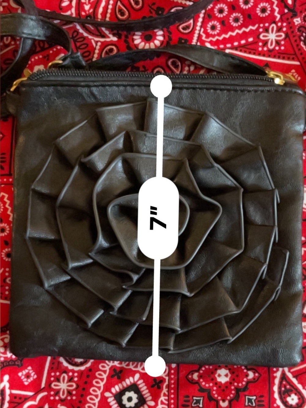Black Floral Applique Crossbody Bag - Unbranded - Picture 9 of 9